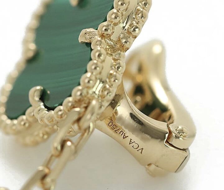 Van Cleef & Arpels Diamond Malachite Vintage Alhambra 3- Tiered Earrings