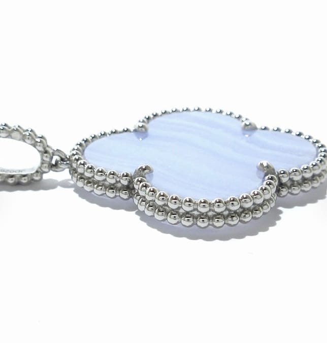 Van Cleef &amp; Arpels Chalcedony Magic Alhambra 18KT White Gold Long Necklace