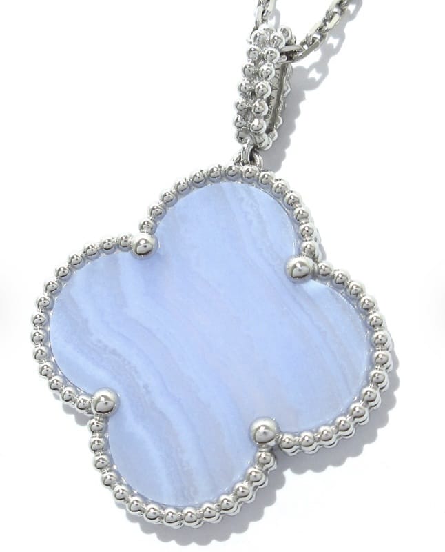 Van Cleef & Arpels Chalcedony Magic Alhambra 18KT White Gold Long Necklace