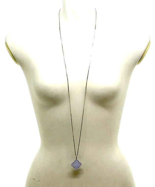 Van Cleef & Arpels Chalcedony Magic Alhambra 18KT White Gold Long Necklace