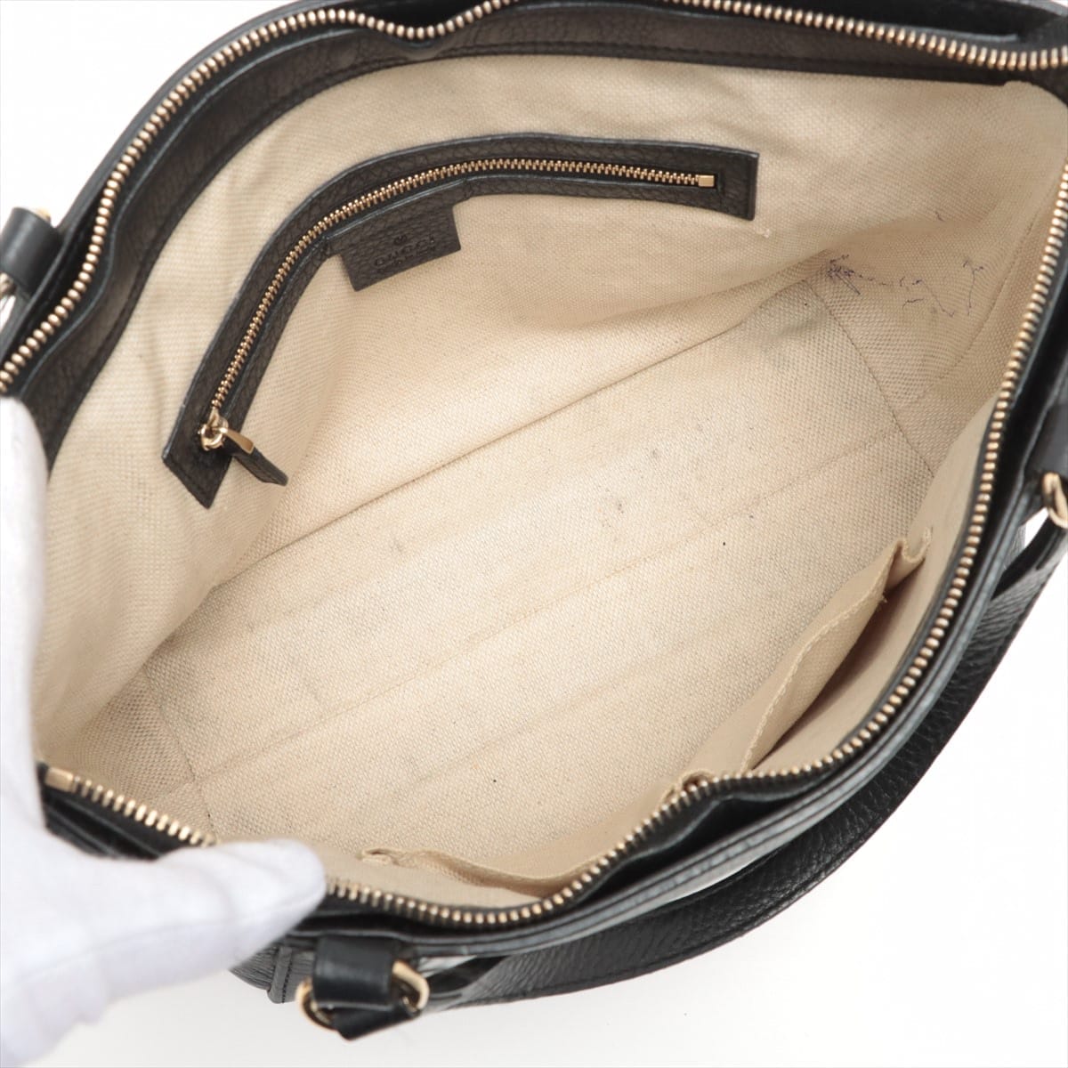 Gucci Black Leather Soho 2Way Handbag Tote