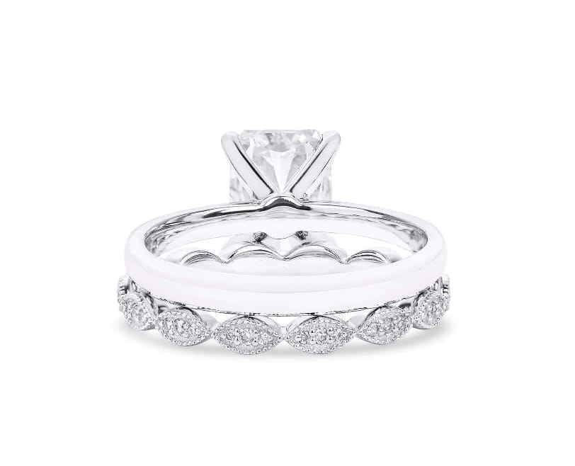 GIA 2 Carat Natural Diamond 18KT Gold Engagement Ring & Wedding Band Set