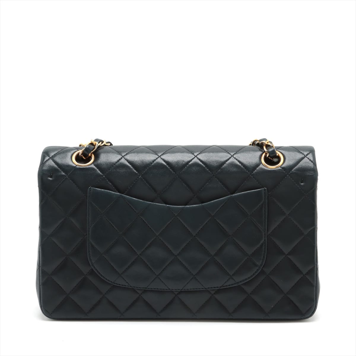 CHANEL Vintage Black Lambskin Leather Medium Double Flap w/ 24KT Gold Hardware