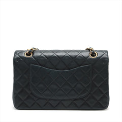 CHANEL Vintage Black Lambskin Leather Medium Double Flap w/ 24KT Gold Hardware