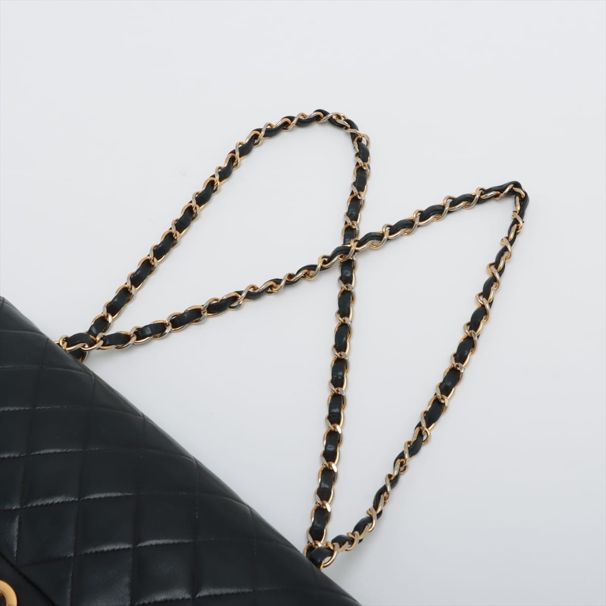 CHANEL Vintage Black Lambskin Leather Medium Double Flap w/ 24KT Gold Hardware