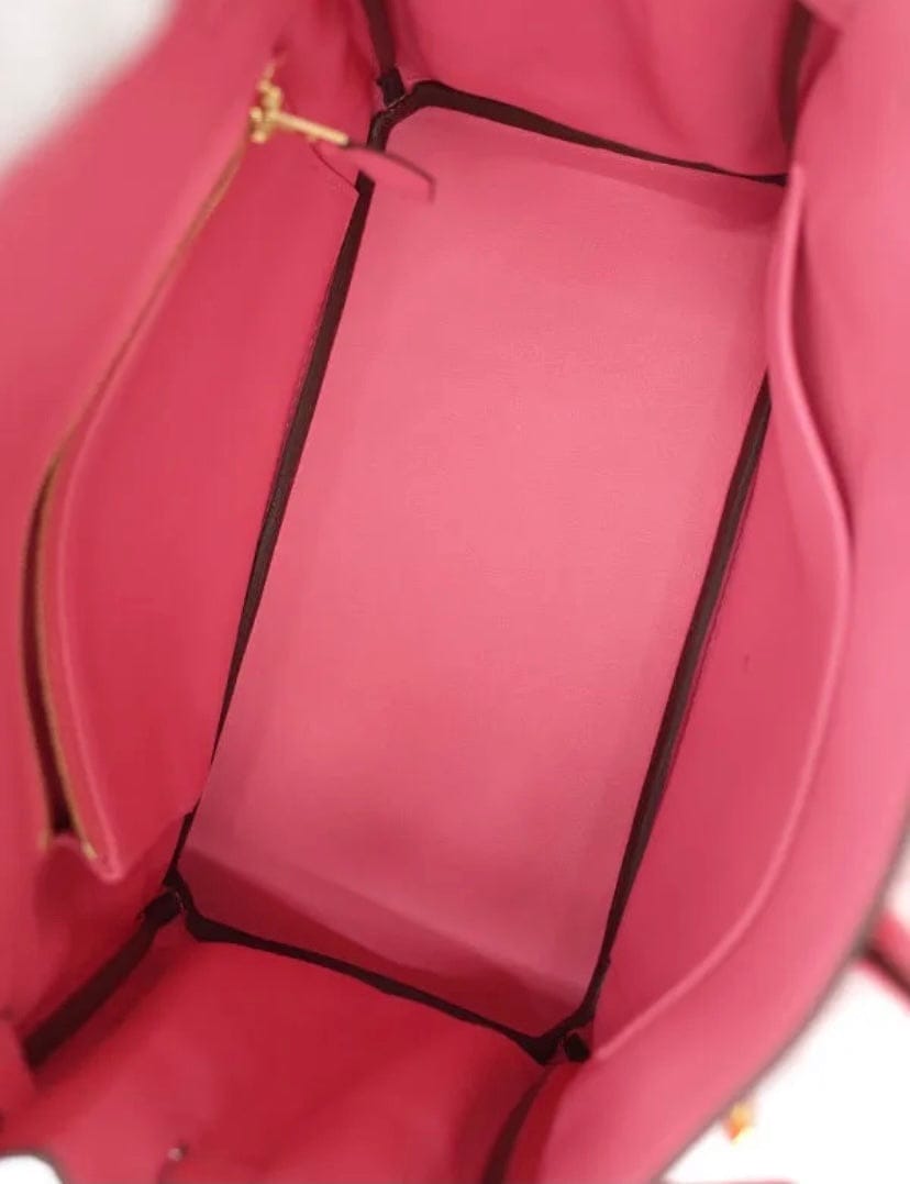 Hermes 25 Rose Azalee Veau Swift Leather Birkin Bag