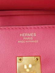Hermes 25 Rose Azalee Veau Swift Leather Birkin Bag