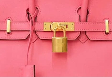 Hermes 25 Rose Azalee Veau Swift Leather Birkin Bag