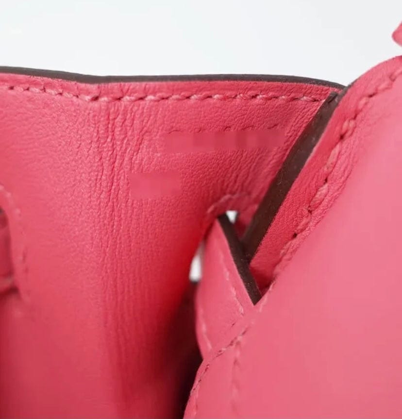 Hermes 25 Rose Azalee Veau Swift Leather Birkin Bag