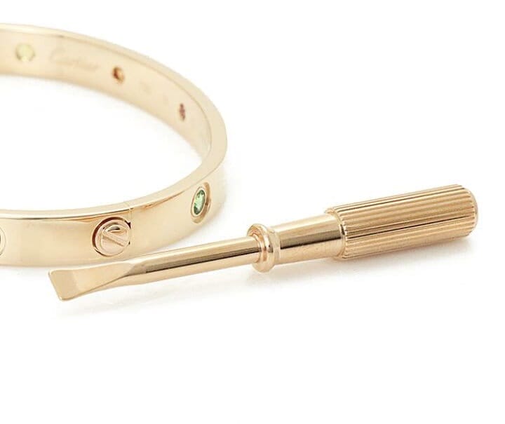 Cartier Rainbow Multi-Color Gemstone Love Bracelet, Size 16