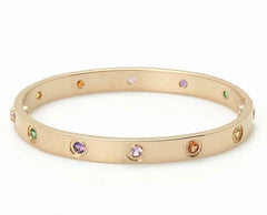 Cartier Rainbow Multi-Color Gemstone Love Bracelet, Size 16