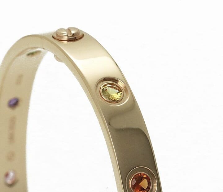Cartier Rainbow Multi-Color Gemstone Love Bracelet, Size 16