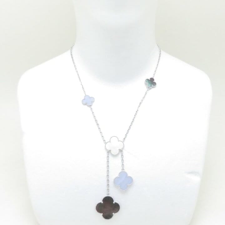 Van Cleef & Arpels Magic Alhambra Chalcednoy & Mother of Pearl 6-motif Necklace