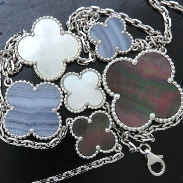 Van Cleef & Arpels Magic Alhambra Chalcednoy & Mother of Pearl 6-motif Necklace