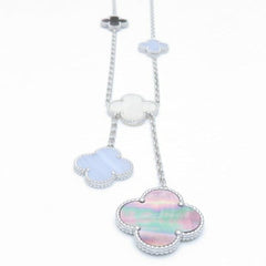 Van Cleef & Arpels Magic Alhambra Chalcednoy & Mother of Pearl 6-motif Necklace