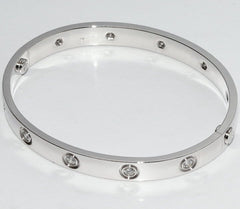 Cartier 10 Diamond 18KT White Gold Love Bracelet