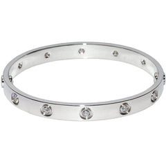 Cartier 10 Diamond 18KT White Gold Love Bracelet