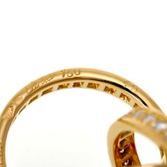 Cartier Full Diamond-Paved Trinity Rolling Ring, 18KT Yellow Gold Size 49