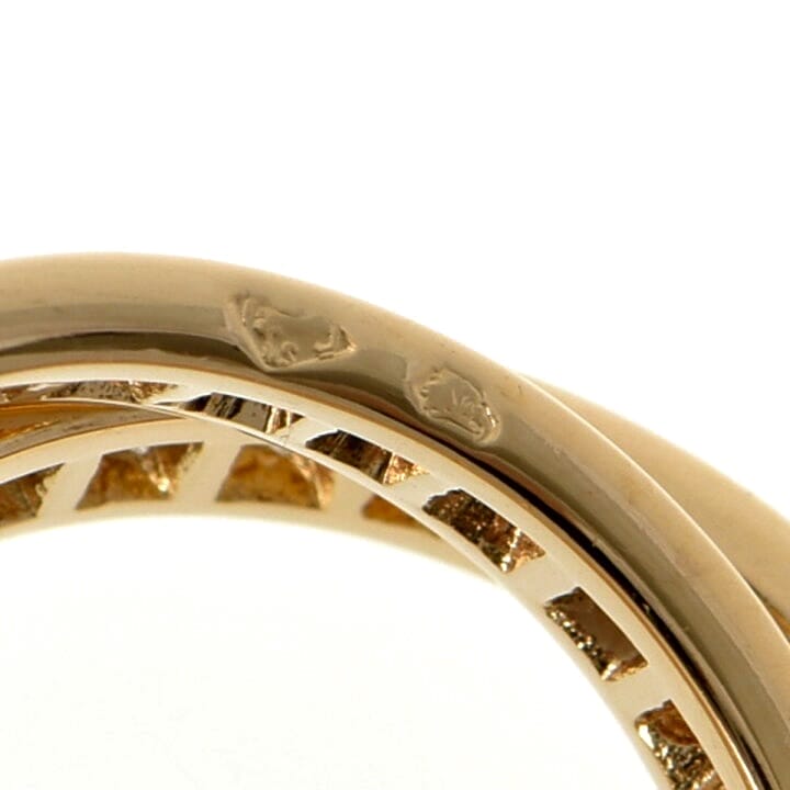 Cartier Full Diamond-Paved Trinity Rolling Ring, 18KT Yellow Gold Size 49
