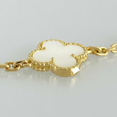 Van Cleef & Arpels Mother of Pearl 18KT Yellow Gold Vintage Alhambra 9-motif Necklace