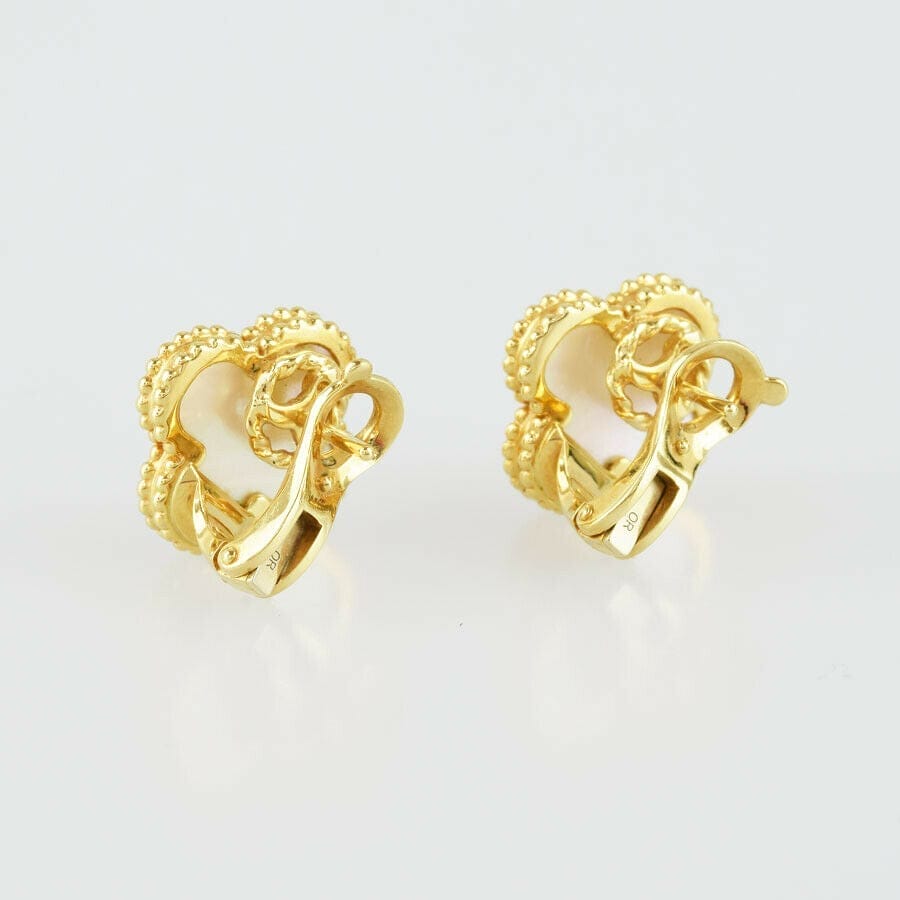 Van Cleef & Arpels Vintage alhambra 18K Yellow Gold750 Shell earring