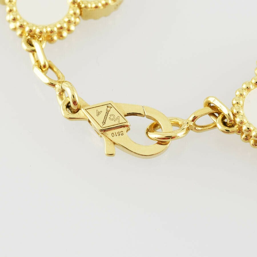 Van Cleef & Arpels Vintage Alhambra Mother of Pearl 18KT Yellow Gold Bracelet