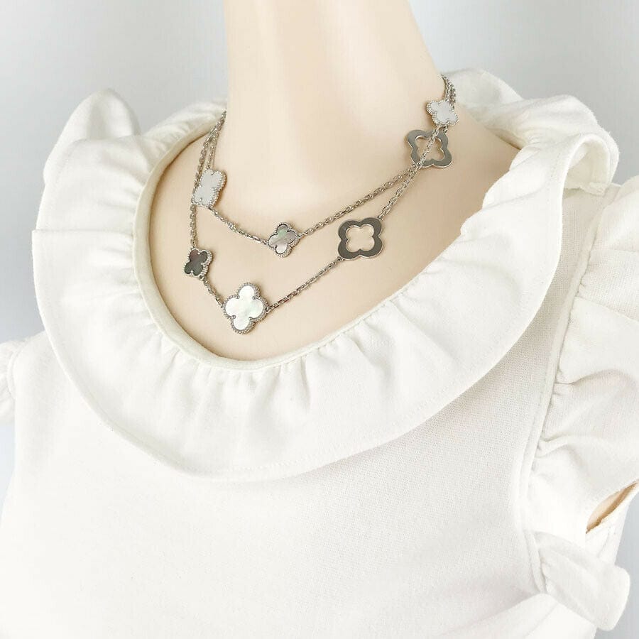Van Cleef & Arpels Mother of Pearl 16 Motif Magic Alhambra 18KT Gold Necklace