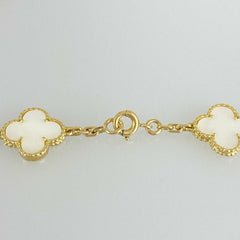 Van Cleef & Arpels Mother of Pearl 18KT Yellow Gold Vintage Alhambra 9-motif Necklace