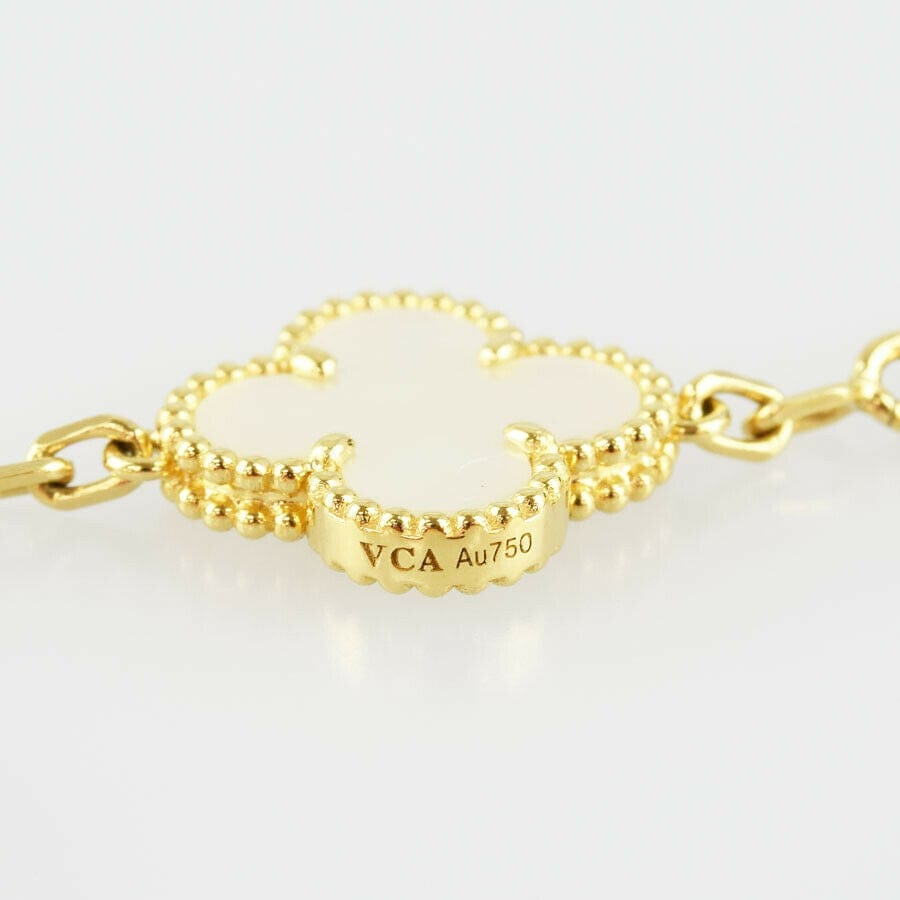 Van Cleef & Arpels Vintage Alhambra Mother of Pearl 18KT Yellow Gold Bracelet