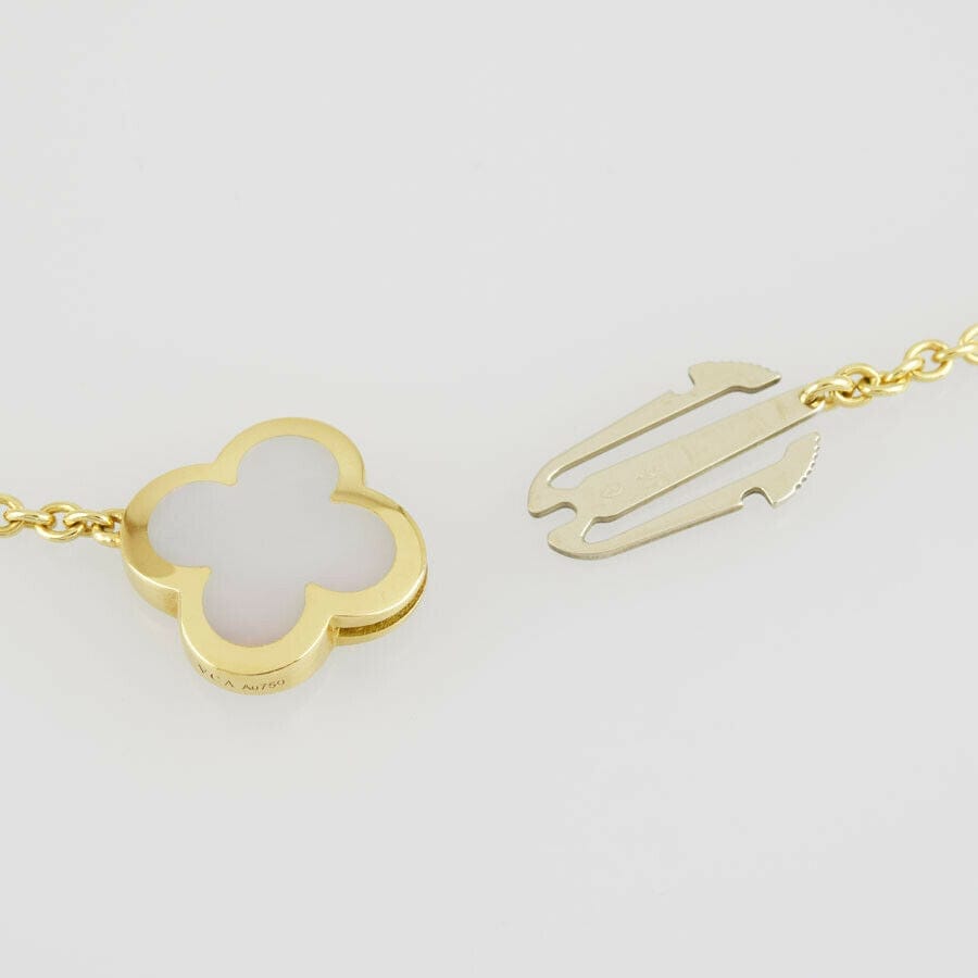 Van Cleef & Arpels Pure Alhambra 18K Mother of Pearl 9 motifs Necklace