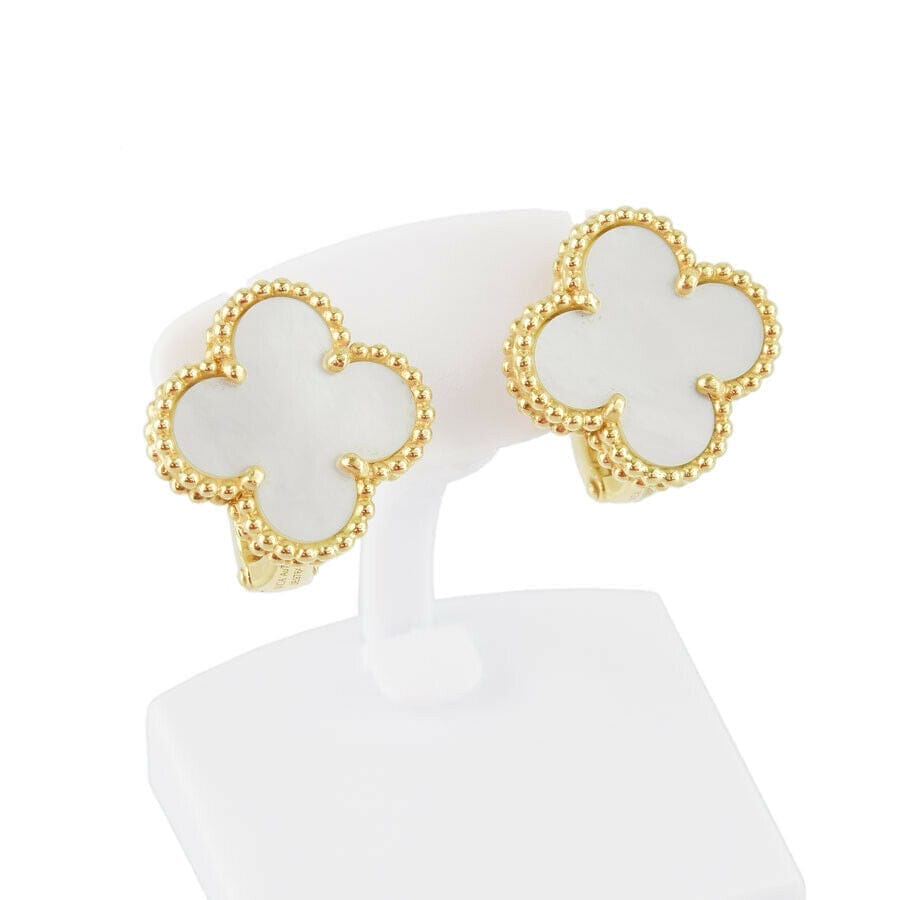 Van Cleef & Arpels Vintage alhambra 18K Yellow Gold750 Shell earring