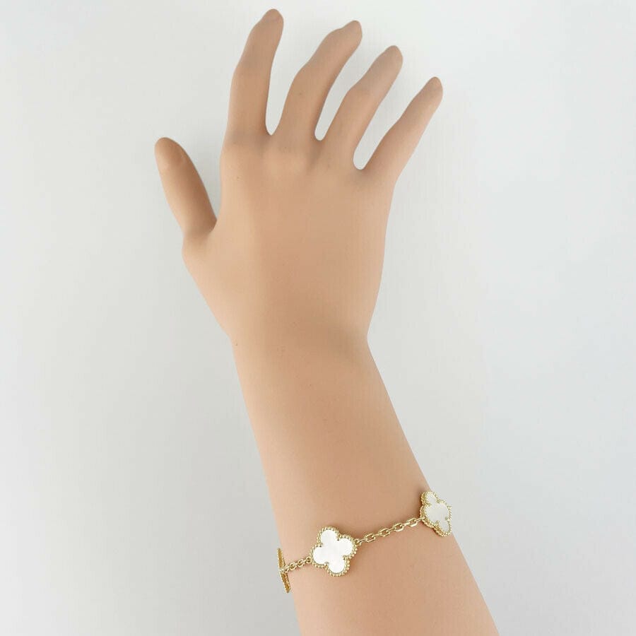 Van Cleef & Arpels Vintage Alhambra Mother of Pearl 18KT Yellow Gold Bracelet